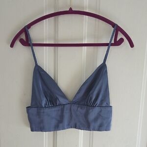 Mabel Satin Triangle Crop Top